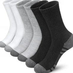 Discount OUKU Men's 6 Pairs Multi Packs Socks Running Socks Casual Socks Black+White+Gray Black Color Color Block Sports & Outdoor Daily Vacation Basic Medium Spring Fall Fashion Casual