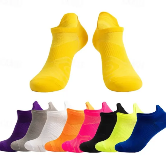 New OUKU Men's 3 Pairs Multi Packs Socks Running Socks Casual Socks Black White Color Plain Sports & Outdoor Daily Vacation Basic Medium Spring Fall Fashion Casual