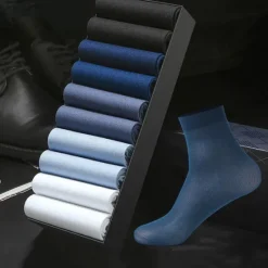 Hot OUKU Men's 10 Pairs Multi Packs Socks Crew Socks Running Socks Casual Socks Color Solid / Plain Color Vacation Sports & Outdoor Daily Basic Medium Spring Fall Fashion Casual Blue