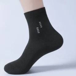 New OUKU Men's 5 Pairs Multi Packs Socks Crew Socks Running Socks Casual Socks Black White Color Plain Vacation Sports & Outdoor Daily Basic Medium Spring Fall Fashion Casual