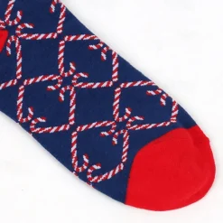 Sale OUKU Men's 5 Pairs Multi Packs Socks Crew Socks Casual Socks Christmas Socks Red Navy Blue Color Christmas Tree Christmas Daily Vacation Medium Fall Winter Fashion Casual