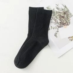Sale OUKU Men's 5 Pairs Multi Packs Socks Running Socks Casual Socks Black White Color Plain Vacation Sports & Outdoor Daily Basic Medium Spring Fall Fashion Casual