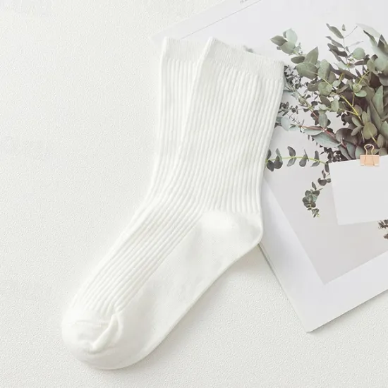 Sale OUKU Men's 5 Pairs Multi Packs Socks Running Socks Casual Socks Black White Color Plain Vacation Sports & Outdoor Daily Basic Medium Spring Fall Fashion Casual