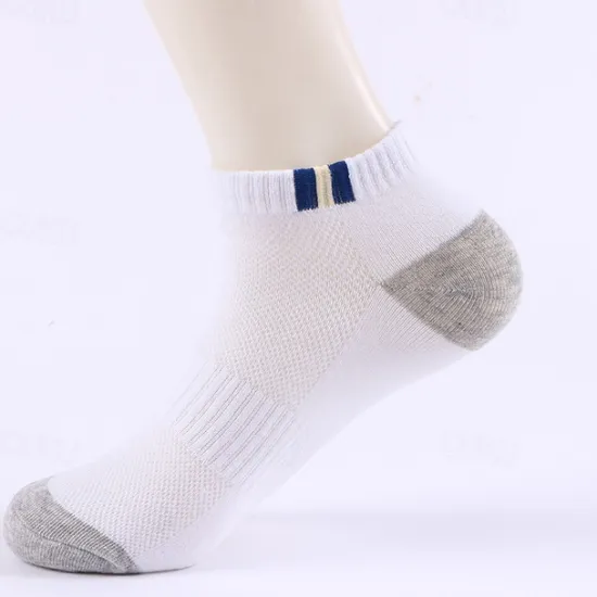 Outlet OUKU Men's 5 Pairs Multi Packs Socks Running Socks Casual Socks Yellow Red Color Color Block Vacation Sports & Outdoor Daily Basic Medium Spring Fall Fashion Casual