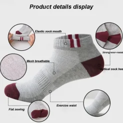 Outlet OUKU Men's 5 Pairs Multi Packs Socks Running Socks Casual Socks Yellow Red Color Color Block Vacation Sports & Outdoor Daily Basic Medium Spring Fall Fashion Casual