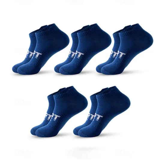 Discount OUKU Men's 5 Pairs Socks Ankle Socks Sport Socks / Athletic Socks Low Cut Socks Black White Color Plain Casual Daily Basic Medium Summer Spring Fall Stylish Traditional / Classic