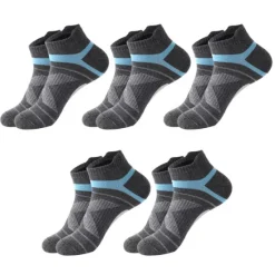 Clearance OUKU Men's 5 Pairs Socks Ankle Socks Running Socks Black Blue Color Color Block Daily Wear Vacation Weekend Medium Summer Spring Warm Ups