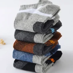 Clearance OUKU Men's 5 Pairs Socks Ankle Socks Running Socks Black Blue Color Color Block Daily Wear Vacation Weekend Medium Summer Spring Warm Ups