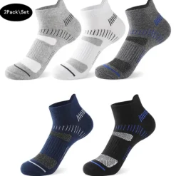 Clearance OUKU Men's 2 Pairs Socks Ankle Socks Low Cut Socks Black White Color Striped Casual Daily Basic Medium Summer Spring Fall Stylish Traditional / Classic