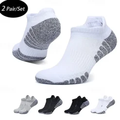 OUKU Men's 2 Pairs Socks Ankle Socks Sport Socks / Athletic Socks Low Cut Socks Black White Color Color Block Outdoor Daily Wear Vacation Medium Spring & Summer Fashion Sport