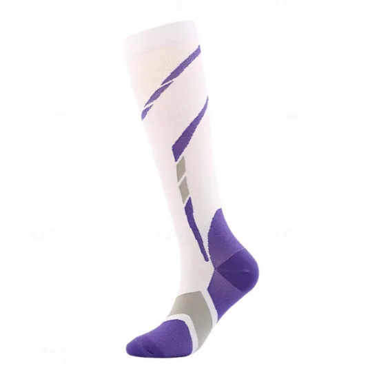 OUKU Men's 3 Pairs Socks Compression Socks Black White Color Color Block Over-the-calf Casual Daily Basic Medium Summer Spring Fall Stylish Traditional / Classic
