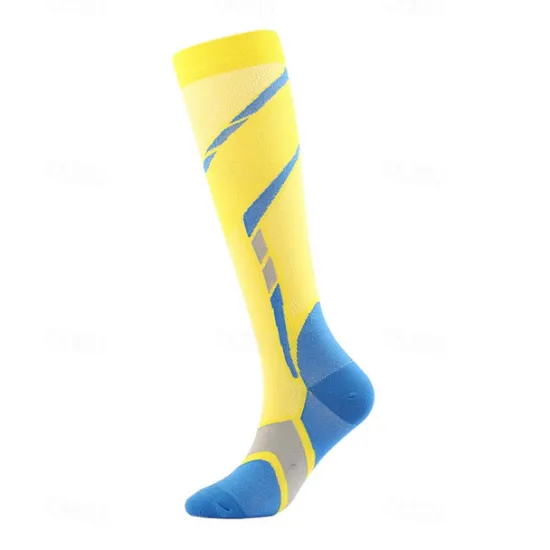 OUKU Men's 3 Pairs Socks Compression Socks Black White Color Color Block Over-the-calf Casual Daily Basic Medium Summer Spring Fall Stylish Traditional / Classic