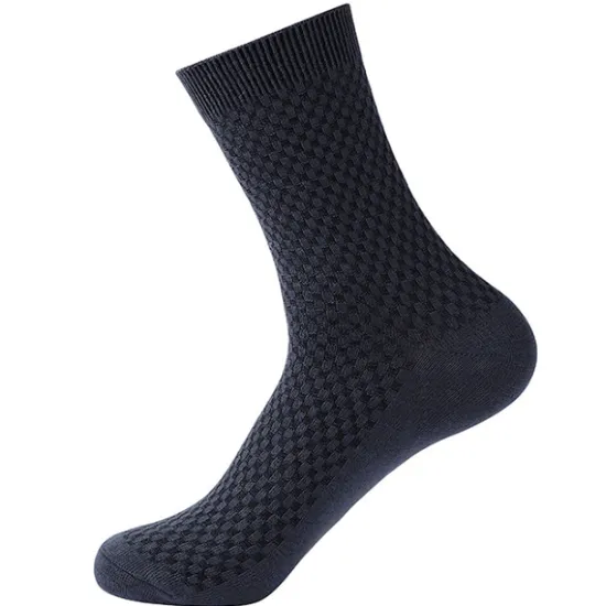 Discount OUKU Men's 3 Pairs Socks Compression Socks Crew Socks Black Navy Blue Color Solid Colored Casual Daily Sports Medium Spring, Fall, Winter, Summer Fashion Comfort