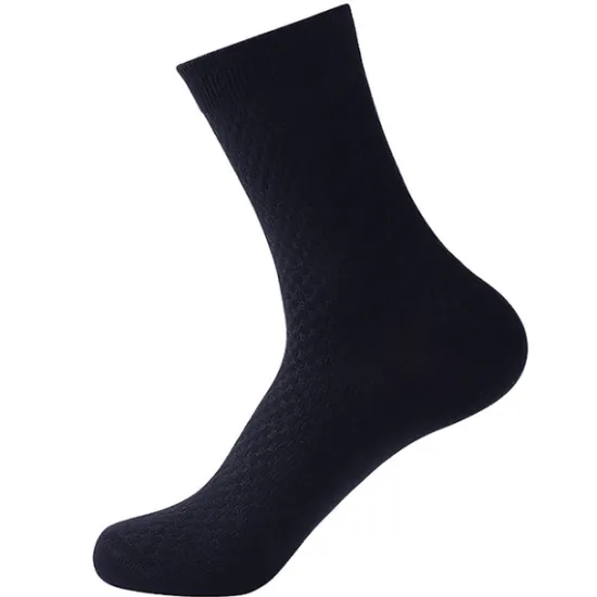 Discount OUKU Men's 3 Pairs Socks Compression Socks Crew Socks Black Navy Blue Color Solid Colored Casual Daily Sports Medium Spring, Fall, Winter, Summer Fashion Comfort