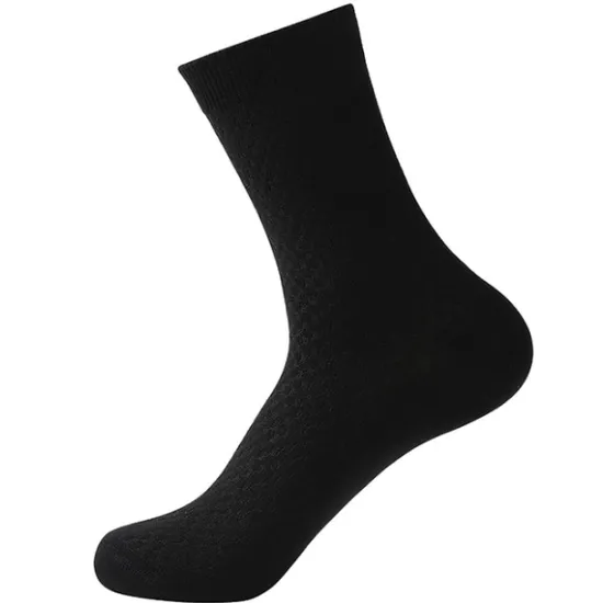 Discount OUKU Men's 3 Pairs Socks Compression Socks Crew Socks Black Navy Blue Color Solid Colored Casual Daily Sports Medium Spring, Fall, Winter, Summer Fashion Comfort