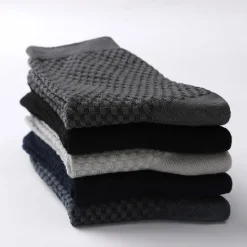 Discount OUKU Men's 3 Pairs Socks Compression Socks Crew Socks Black Navy Blue Color Solid Colored Casual Daily Sports Medium Spring, Fall, Winter, Summer Fashion Comfort