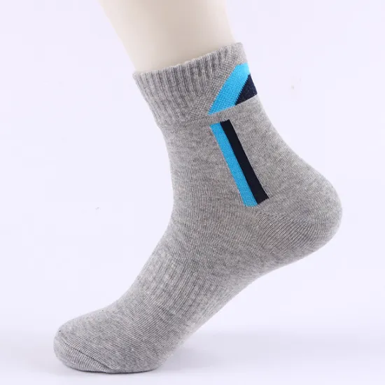 Online OUKU Men's 5 Pairs Socks Crew Socks Light Yellow Black Color Color Block Daily Wear Vacation Weekend Medium Fall & Winter Warm Ups
