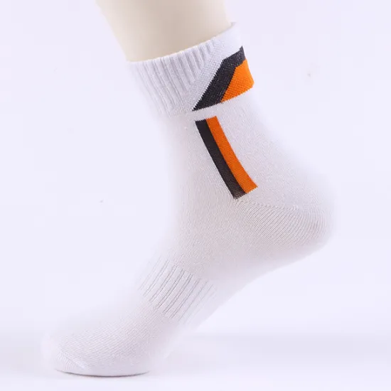 Online OUKU Men's 5 Pairs Socks Crew Socks Light Yellow Black Color Color Block Daily Wear Vacation Weekend Medium Fall & Winter Warm Ups
