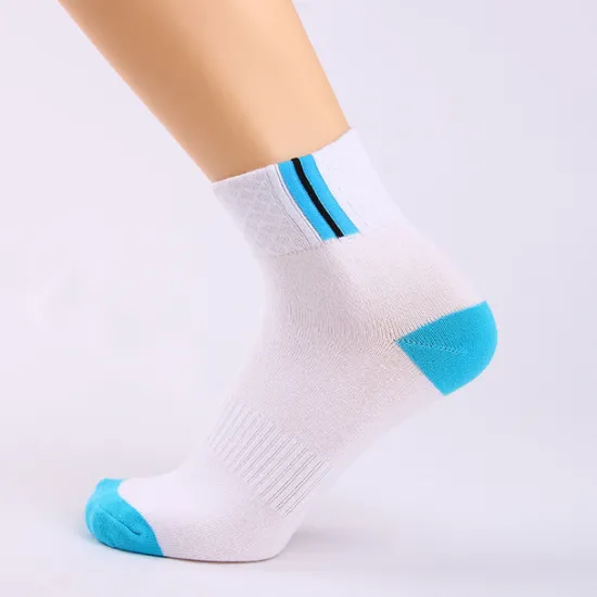 Online OUKU Men's 5 Pairs Socks Crew Socks Light Yellow Black Color Color Block Daily Wear Vacation Weekend Medium Fall & Winter Warm Ups