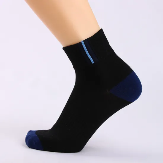 Online OUKU Men's 5 Pairs Socks Crew Socks Light Yellow Black Color Color Block Daily Wear Vacation Weekend Medium Fall & Winter Warm Ups