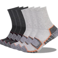 Sale OUKU Men's 6 Pairs Socks Crew Socks Hosiery White+Black Light gray + dark gray Color Cotton Winter Autumn / Fall