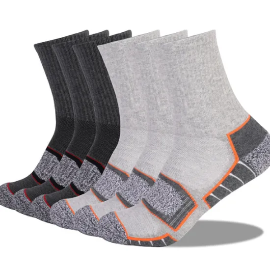 Sale OUKU Men's 6 Pairs Socks Crew Socks Hosiery White+Black Light gray + dark gray Color Cotton Winter Autumn / Fall