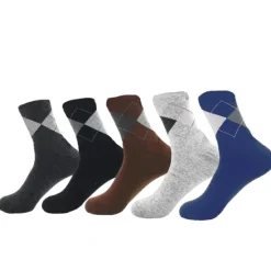 Online OUKU Men's 5 Pairs Socks Crew Socks Running Socks Rainbow Color Patchwork Outdoor Daily Holiday Medium Spring, Fall, Winter, Summer Stylish Casual Multi Color