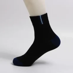 Hot OUKU Men's 2 Pairs Socks Crew Socks Yellow Wine Color Color Block Daily Wear Vacation Weekend Medium Spring, Fall, Winter, Summer Warm Ups