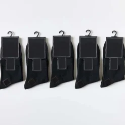 Best OUKU Men's 5 Pairs Socks Dress Socks Crew Socks Casual Socks Black White Color Cotton Solid Colored Casual Daily Warm Winter Fashion Comfort