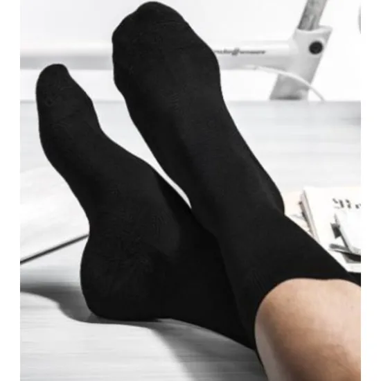 Best OUKU Men's 5 Pairs Socks Dress Socks Crew Socks Casual Socks Black White Color Cotton Solid Colored Casual Daily Warm Winter Fashion Comfort