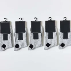 Best OUKU Men's 5 Pairs Socks Dress Socks Crew Socks Casual Socks Black White Color Cotton Solid Colored Casual Daily Warm Winter Fashion Comfort