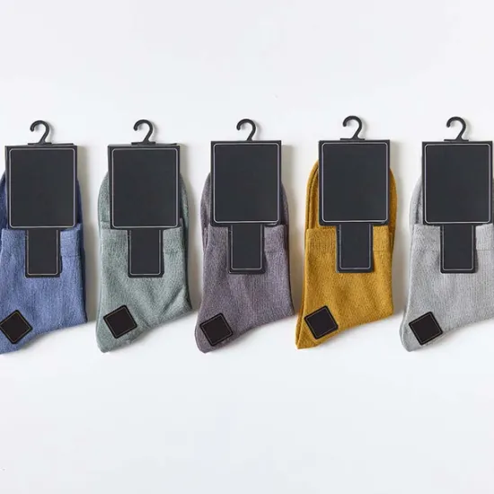 Best OUKU Men's 5 Pairs Socks Dress Socks Crew Socks Casual Socks Black White Color Cotton Solid Colored Casual Daily Warm Winter Fashion Comfort