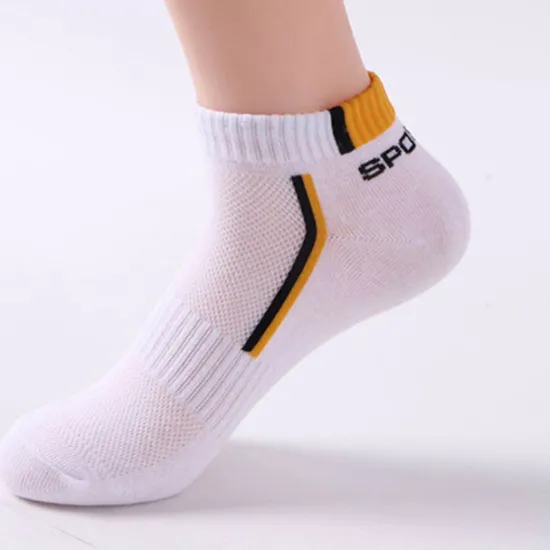 OUKU Men's 2 Pairs Socks Letter & Striped Print Ankle Socks Running Socks Color Block Fashionable Casual Daily Medium Spring, Summer, Fall, Winter Stylish Traditional Classic