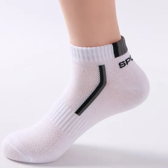 OUKU Men's 2 Pairs Socks Letter & Striped Print Ankle Socks Running Socks Color Block Fashionable Casual Daily Medium Spring, Summer, Fall, Winter Stylish Traditional Classic