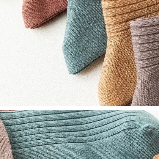 Hot OUKU Men's 5 Pairs Socks Stockings Crew Socks Multi Color 5 Pairs Black Color Cotton Solid Colored Athleisure Daily Warm Fall & Winter