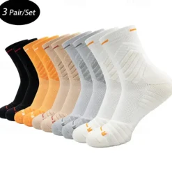 Hot OUKU Men's 3 Pairs Sport Socks / Athletic Socks Crew Socks Black White Color Plain Casual Daily Medium Summer Spring Fall Stylish Traditional / Classic