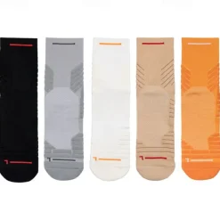 Hot OUKU Men's 3 Pairs Sport Socks / Athletic Socks Crew Socks Black White Color Plain Casual Daily Medium Summer Spring Fall Stylish Traditional / Classic
