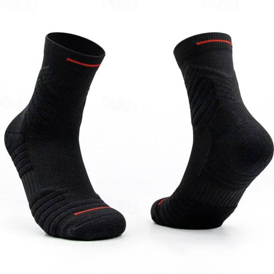 Hot OUKU Men's 3 Pairs Sport Socks / Athletic Socks Crew Socks Black White Color Plain Casual Daily Medium Summer Spring Fall Stylish Traditional / Classic