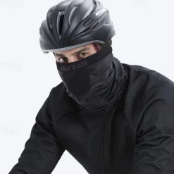 New OUKU Men's 1 PCS Face Mask Fleece Neck Neck Gaiter Windproof Warm Mask Streetwear Outdoor Stripes Black