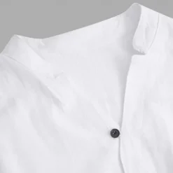 Clearance OUKU Men's 2 Piece Shirt Set Matching Sets Casual Shirt Plain Street Daily Black White Dark Gray Light Blue Long Sleeve Standing Collar Spring & Summer Clothing Apparel Front Pocket