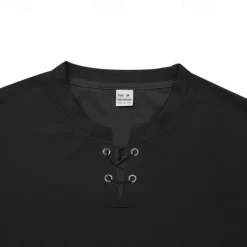 OUKU Men's 2 Piece Waffle Henley Shirt T-shirt Suits Tracksuit Short Sleeve Short Sleeves Short Pant Henley Summer Solid Color Drawing Gymnatics Casual 2 Piece Vacation Daily Wear Activewear Black White