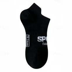 Best OUKU Men's 6 Pieces Multi Packs Socks Ankle Socks Running Socks Casual Socks Black White Color Letter Vacation Sports & Outdoor Daily Basic Medium Spring Fall Fashion Casual