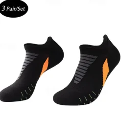 Online OUKU Men's 3 Pieces Multi Packs Socks Running Socks Casual Socks Black White Color Stripes Sports & Outdoor Daily Vacation Basic Medium Spring Fall Fashion Casual