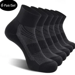 Best OUKU Men's 6 Pieces Multi Packs Socks Running Socks Casual Socks Black White Color Color Block Sports & Outdoor Daily Vacation Basic Medium Spring Fall Fashion Casual