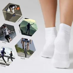 Best OUKU Men's 6 Pieces Multi Packs Socks Running Socks Casual Socks Black White Color Color Block Sports & Outdoor Daily Vacation Basic Medium Spring Fall Fashion Casual