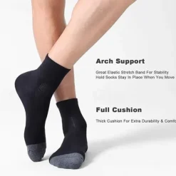 Best OUKU Men's 6 Pieces Multi Packs Socks Running Socks Casual Socks Black White Color Color Block Sports & Outdoor Daily Vacation Basic Medium Spring Fall Fashion Casual