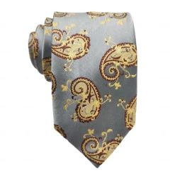 Best OUKU Men's 100% Silk Ties Business Classic Paisley Solid Color Striped Formal Office Work