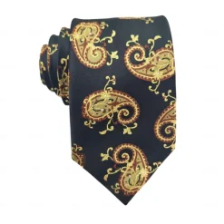 Best OUKU Men's 100% Silk Ties Business Classic Paisley Solid Color Striped Formal Office Work