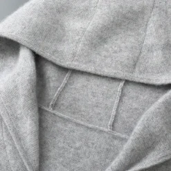 Sale OUKU Men's 100% Wool Zip Sweater Solid Color Hooded Knitwear Elegant School Training Clothing Apparel Fall Winter Black White S M L XL