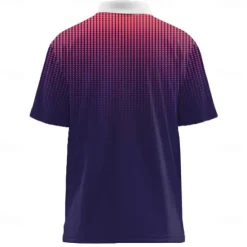 Hot OUKU Men's Abstract Geometic Polo Short Sleeve Polo Shirts Lapel Business Casual Business Athleisure 3D Print Buttons Summer Red Dark Navy Blue
